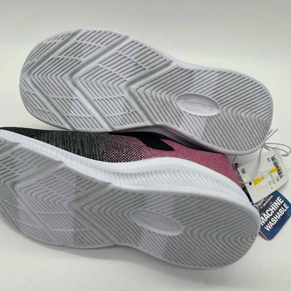 S Sport By Skechers Girls' Jenni Ombre Print Sneakers - Black /Pink Size w/box - Picture 8 of 9